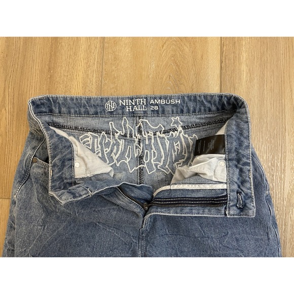 Ninth Hall Jeans Ambush Dragon Embroidered Y2K Skater Baggy Streetwear Graffiti - Picture 10 of 12